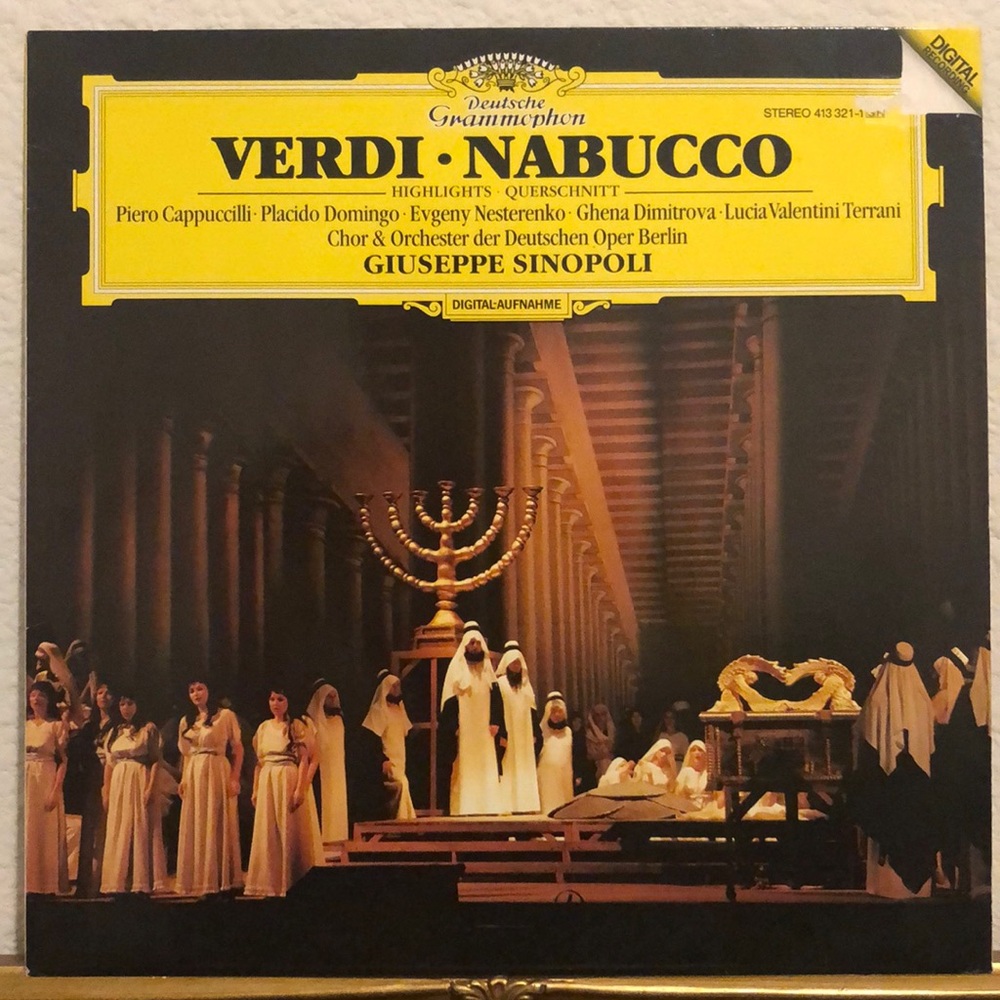 G. Verdi Nabucco Perf. by Chor & Orchester der Deutschen Oper Berlin Vinyl Lp